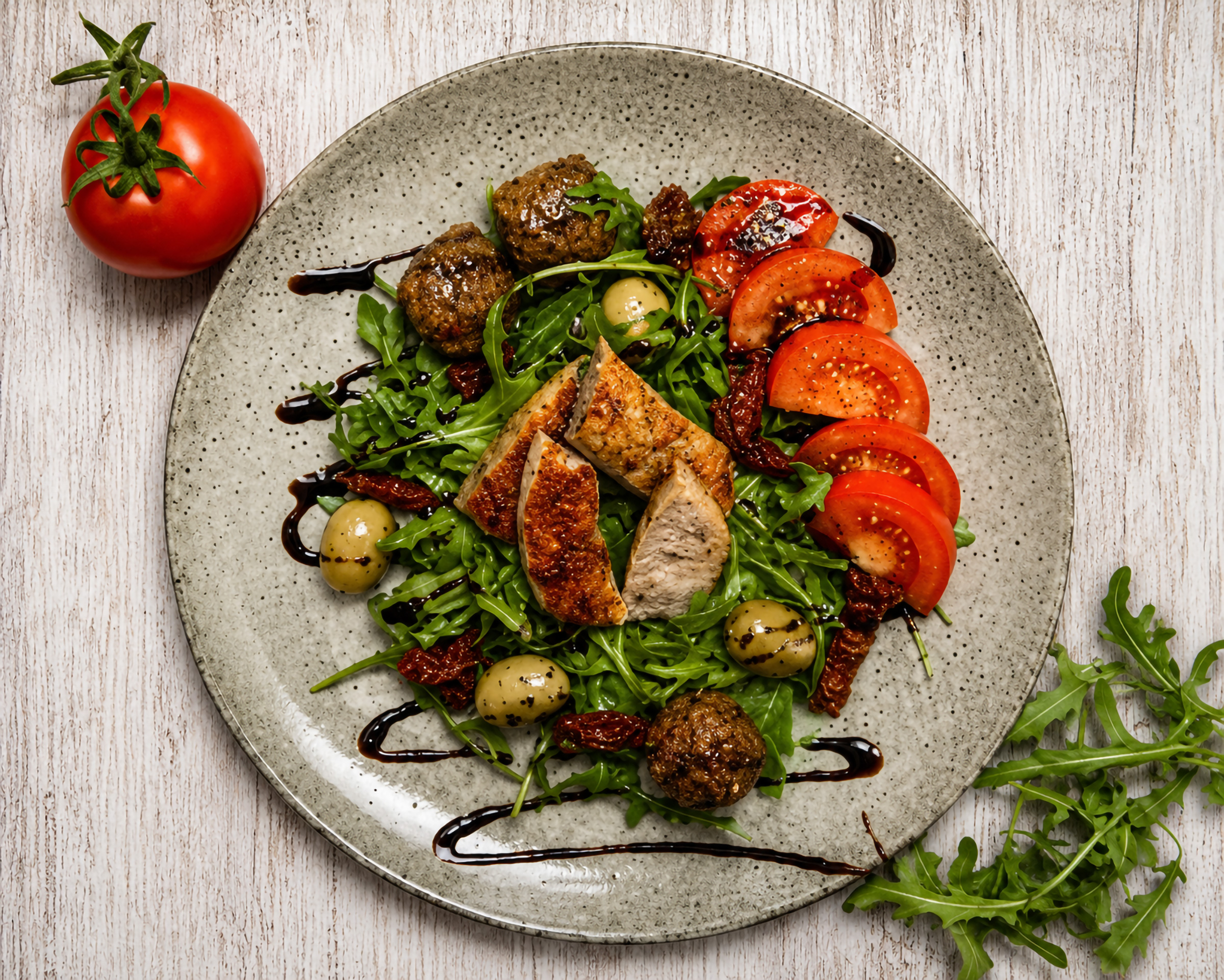 Quick Sausage and Falafel Salad